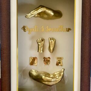 Family Hand & Foot Casting – Baby + Parents in Frame